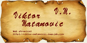 Viktor Matanović vizit kartica